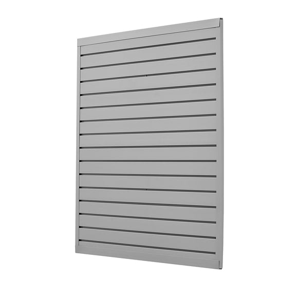 PVC Slatwall Panels 4x4 ft,Modular Garage Wall Paneling in Grey-Easy Install Adjustable Slatwall with Coupling System for DIY Storage&Display