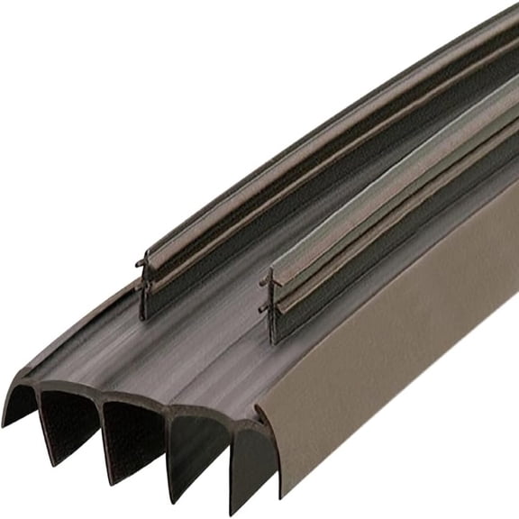 Randall Manufacturing PVC Slide-In Kerf Style Door Bottom Seal Strip with Fins, 1/4" Long, 1 3/4" Wide, Brown 36