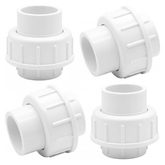 PVC Slip Union 1-1/4"  Schedule 40 Socket Couplings (5 Pack) | Corrosion-Resistant Fittings for Plumbing, Irrigation, Pools & DIY Water Systems
