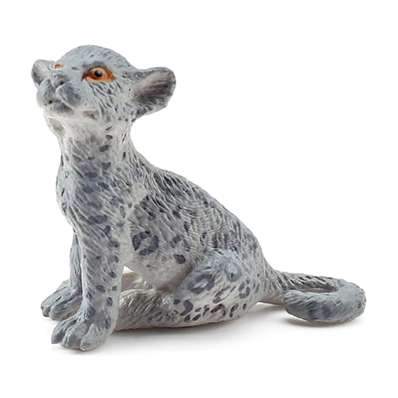 PVC Snow Leopard Replicas Miniature Wildlife Art Realistic Model For Collectors And Teachers Educational Display