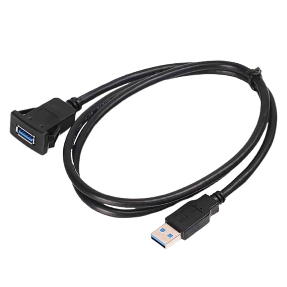 Square Single Port USB3.0 Panel Flush Mount Extension Cable Expand Data Transfer and Accessory Input 39.37in
