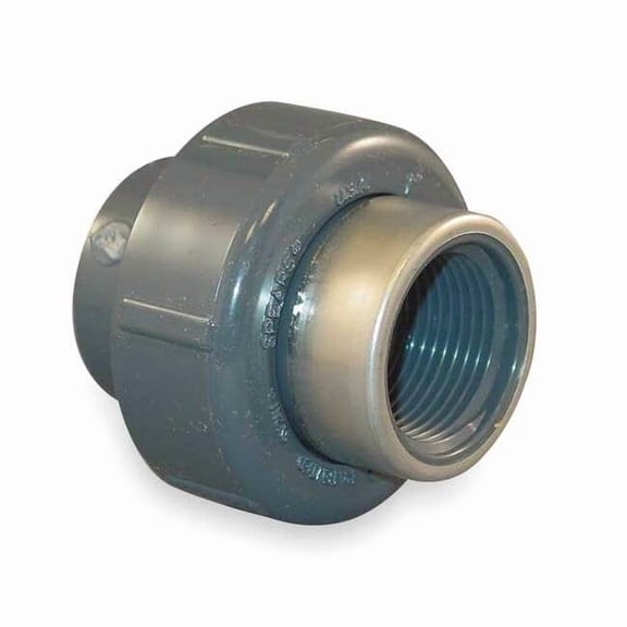 PVC, Stainless Steel Union, Socket x FNPT, 3/4 in Pipe Size 8059-007SR