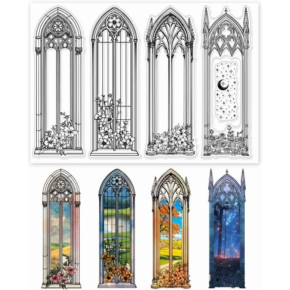 PVC Stamps for DIY Scrapbooking Photo Album Decorative Cards Making Stamp Sheets Film Frame Window 21x14.8x0.3cm