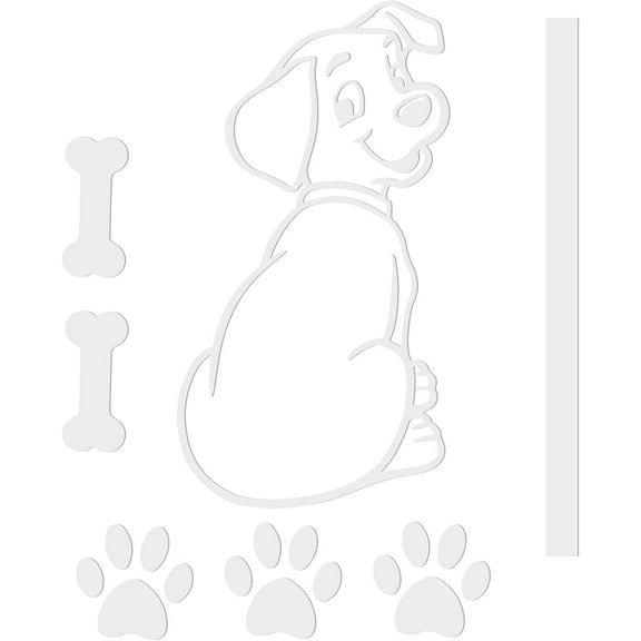 PVC Sticker Car Decoration Face Car Sticker for Car Decoration Square Dog Pattern 305x305mm