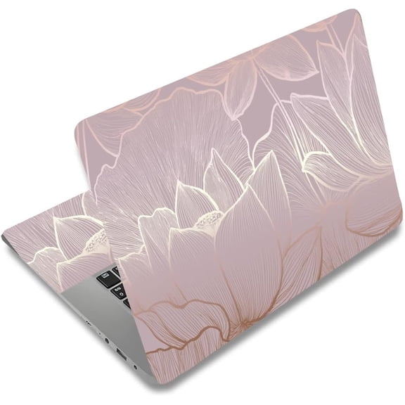 PVC Sticker for Laptop July Lotus 90~270x120~380mm 3pcs/set for DIY