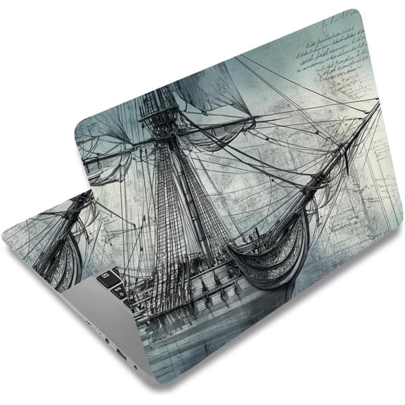 PVC Sticker for Laptop Sailboat 90~270x120~380mm 3pcs/set