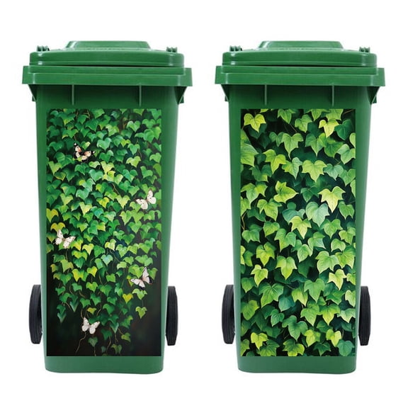 PVC Stickers Self-adhesive Decorative Stickers Decals for Trash Decoration 82x38mm 2pcs/set Other Plants DIY