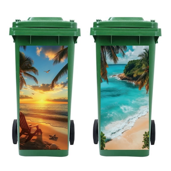 PVC Stickers Self-adhesive Decorative Stickers Decals for Trash Decoration Beach 82x38mm 2pcs/set