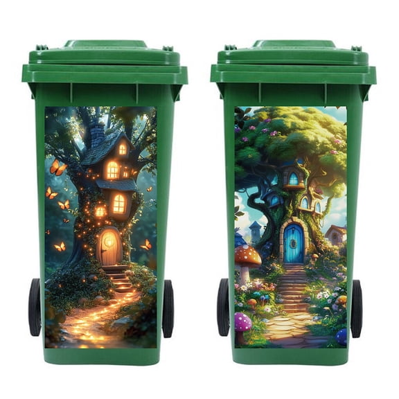 PVC Stickers Self-adhesive Decorative Stickers Decals for Trash Decoration Tree 82x38mm 2pcs/set DIY