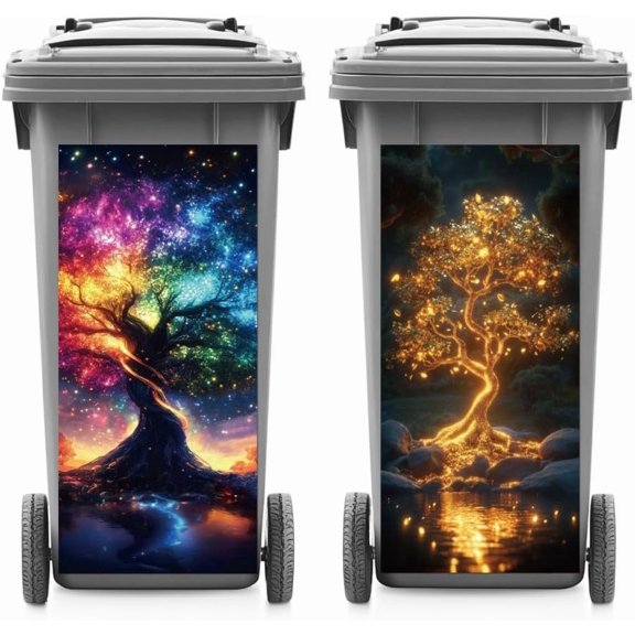 PVC Stickers Self-adhesive Decorative Stickers Decals for Trash Decoration Tree 82x38mm 2pcs/set