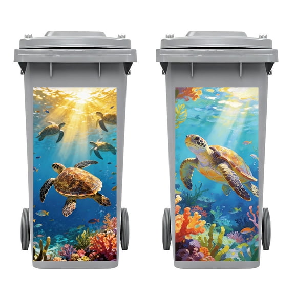 PVC Stickers Self-adhesive Decorative Stickers Decals for Trash Decoration Turtle 820x380mm DIY