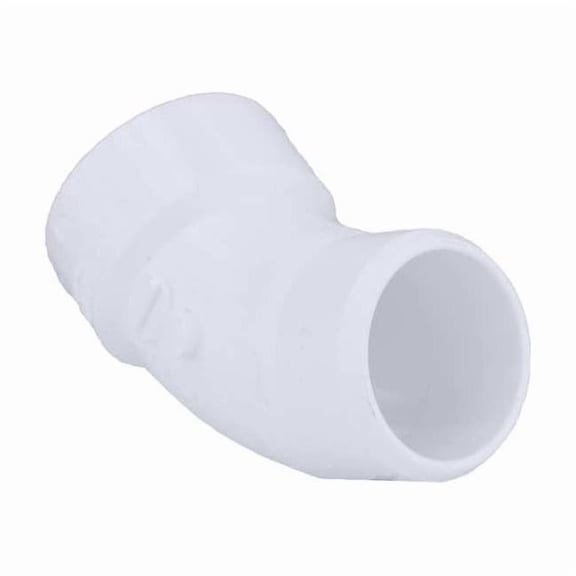 PVC Street Elbow, 45 Degrees, Hub x Spigot, 6 in Pipe Size 1WKW1