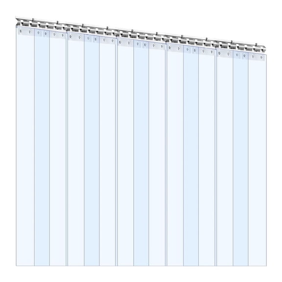 PVC Strip Curtain - 84" x 60", 0.08" Thick - 10 Pack - Clear Plastic Door Curtain for Warehouse, Freezer, Garage - Cold Room Partition
