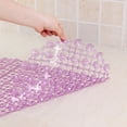 thumbnail image 1 of PVC Suction Cup Hollow out Anti-Slip Shower Floor Mat Bathtub Pad for Home Bathroom (Purple), 1 of 2