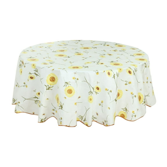 Tablecloth for Round Tables 60 Dia Flower Printed waterproof