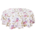 thumbnail image 1 of PiccoCasa Vinyl Home Tablecloth Round Tables 60" Dia Red Flower Pattern waterproof, 1 of 7