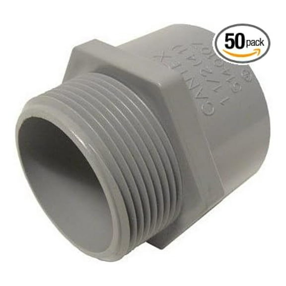 PVC Terminal Adapter 3/4 Inch - Electrical Conduit Connector, PVC Slip to Junction Box, Schedule 40 Fitting, Weatherproof Electrical Fittings, DIY Electrical Projects