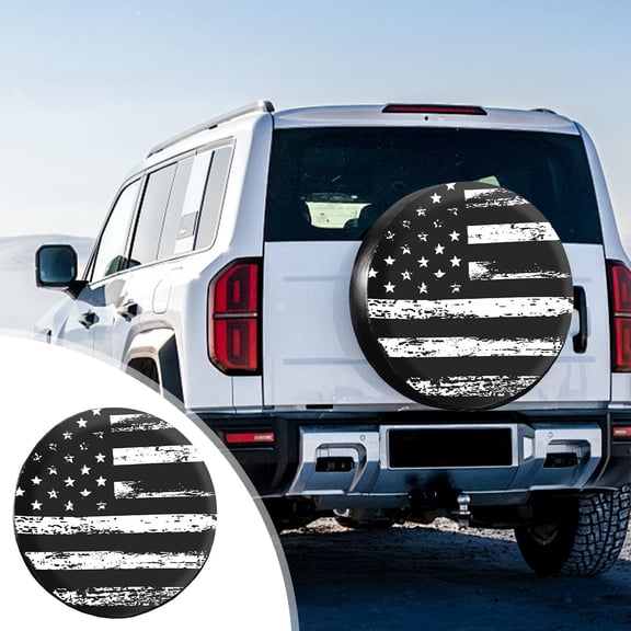 PVC Tire Cover,Leather Imitation Spare Tire Protector,SUV Trailer Tire Shield,Waterproof Heavy-Duty Tire Cover,Adjustable Drawstring Tire Guard,Outdoor Weather Resistant,Windproof Durable Cover