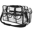 thumbnail image 1 of PVC Toiletry Makeup Bag with Handles, Clear, BLACK, 1 of 4