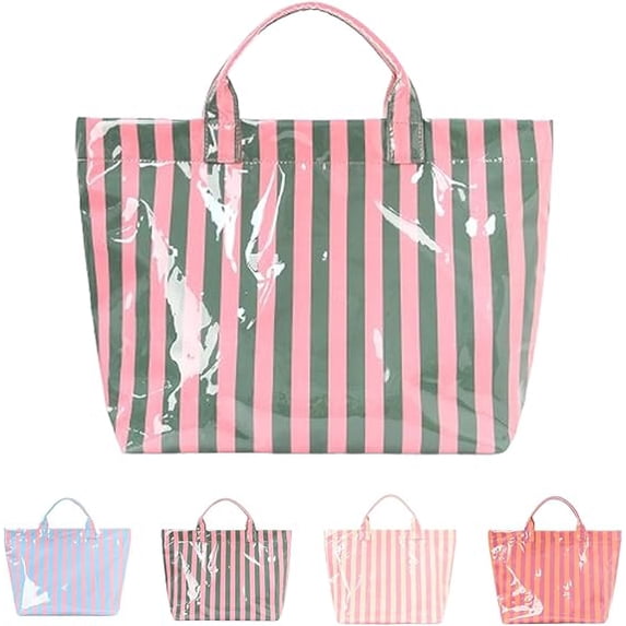 Tote Bag, Striped Tote Bag for Women, Waterproof Hobo Handbag Summer Tote for Beach, Pool & Ideal Gift