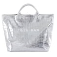 thumbnail image 1 of PVC Tote Bag for Women, Waterproof Large Capacity Work Handbag with Top Handle, Crocodile Embossed Commute & Shopping Purse, 17.7" x 12.2" Travel Tote (Silver), 1 of 7