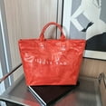 thumbnail image 1 of PVC Tote Bag for Women, Waterproof Messenger Bag, Tear-Proof Large-Capacity Crossbody Tote, Large Travel Shopping Handbag, Plastic Shoulder Bag (Orange), 1 of 9