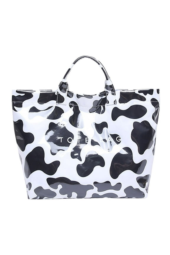 PVC Tote Bag Women's Letters Print Boho Beach Summer Large Top Handle Clear Travel Hobo Handbag for Women