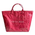 thumbnail image 1 of PVC Tote Bag Women's Letters Print Tote Bag Large Kraft Paper Tote Bag Carry All Bag Top Handle Clear Hobo Handbag (Rose Red), 1 of 10