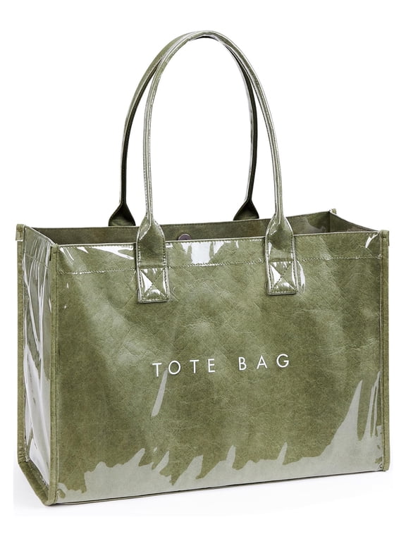 PVC Tote Bag Women's Waterproof Jelly Beach Bag Leopard Tote Bags