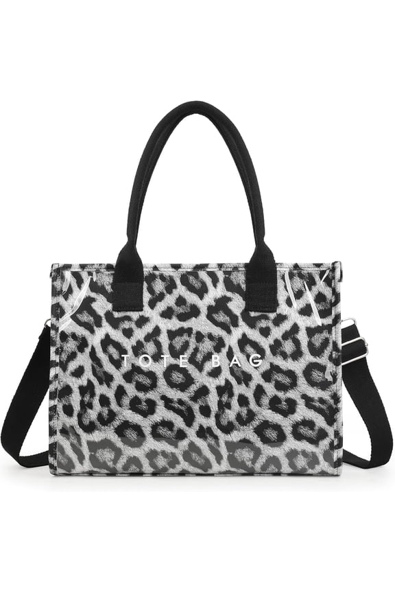 PVC Tote Bag for Women Letters Print Hobo Handbags Paper Bag with Strap for Work Travel