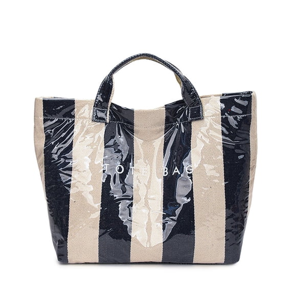 PVC Tote Bag for Women - Letters Print Waterproof Handbag for Shopping, Gifts, and Daily Use with Spacious Design & Easy Closure