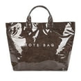 thumbnail image 1 of PVC Tote Bag for Women Solid Color Large Letter Print Tote Bag Kraft Paper Clear Plastic Handbag Top Handle Bag, 1 of 9