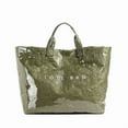 thumbnail image 1 of PVC Tote Bag for Women Solid Color Large Letter Print Tote Bag Kraft Paper Clear Plastic Handbag Top Handle Bag, 1 of 5