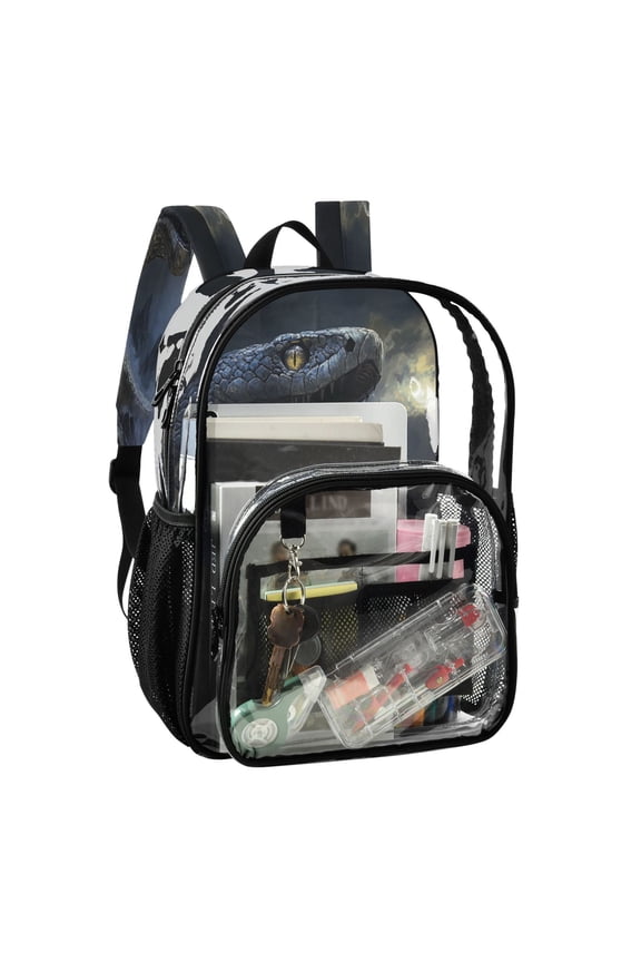 PVC Transparent Backpack Stylish & Durable Clear Backpack Perfect for School, Travel and Outings Giant Snake