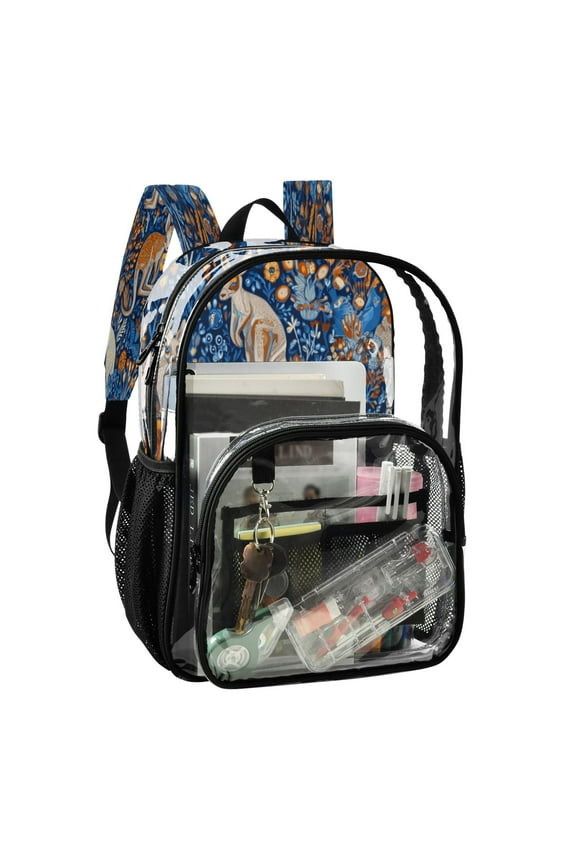 PVC Transparent Backpack Stylish & Durable Clear Backpack Perfect for School, Travel and Outings Kangaroos and Koalas Animals