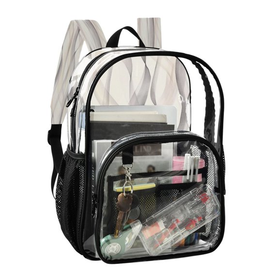 PVC Transparent Backpack Stylish & Durable Clear Backpack Perfect for School, Travel and Outings Pastel Thin Lines