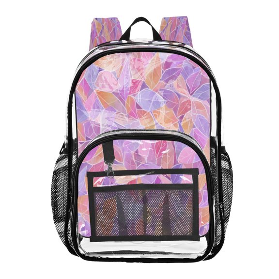PVC Transparent Backpack Stylish & Durable Clear Backpack Perfect for School, Travel and Outings Small Colors Shapes