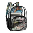 thumbnail image 1 of PVC Transparent Backpack Stylish & Durable Clear Backpack Perfect for School, Travel and Outings Stained Glass Dragon, 1 of 7