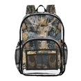 thumbnail image 1 of PVC Transparent Backpacks Clear Backpack for Travel and Outings Beautiful Deer Wearing A Crown, 1 of 7