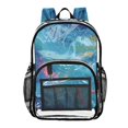 thumbnail image 1 of PVC Transparent Backpacks Clear Backpack for Travel and Outings Blue Vortex, 1 of 7