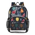 thumbnail image 1 of PVC Transparent Backpacks Clear Backpack for Travel and Outings Cartoon Variety Of Fruits, 1 of 7