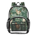 thumbnail image 1 of PVC Transparent Backpacks Clear Backpack for Travel and Outings Chickens and Flowers Pattern, 1 of 7