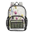thumbnail image 1 of PVC Transparent Backpacks Clear Backpack for Travel and Outings Colorful Watercolor Wildflowers, 1 of 7