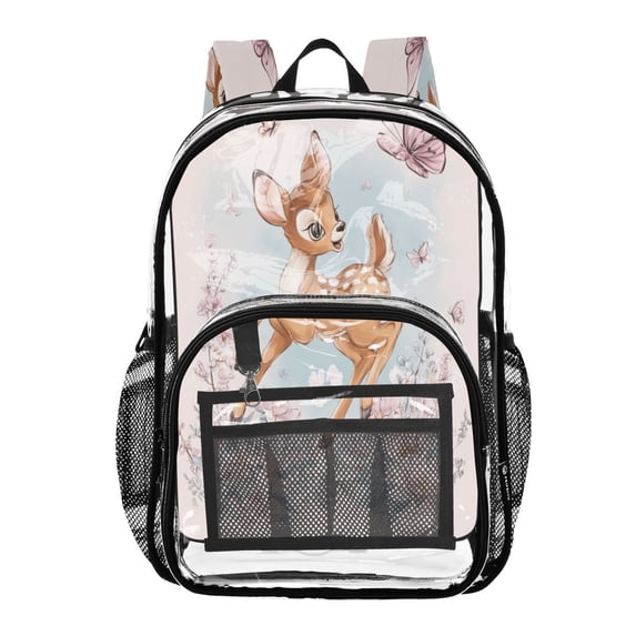 PVC Transparent Backpacks Clear Backpack for Travel and Outings Cute Llittle Deer