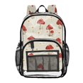 thumbnail image 1 of PVC Transparent Backpacks Clear Backpack for Travel and Outings Cute Mushroom Pattern with Daisies, 1 of 7