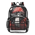 thumbnail image 1 of PVC Transparent Backpacks Clear Backpack for Travel and Outings Ghost Standing under A Mushroom, 1 of 7