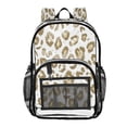thumbnail image 1 of PVC Transparent Backpacks Clear Backpack for Travel and Outings Gold Leopard Print Pattern, 1 of 7