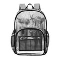 thumbnail image 1 of PVC Transparent Backpacks Clear Backpack for Travel and Outings Grey Highland Cattle, 1 of 7