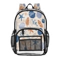 thumbnail image 1 of PVC Transparent Backpacks Clear Backpack for Travel and Outings Hand-drawn Shell Pattern, 1 of 7