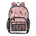 thumbnail image 1 of PVC Transparent Backpacks Clear Backpack for Travel and Outings Ice Cream Cones Pattern, 1 of 7